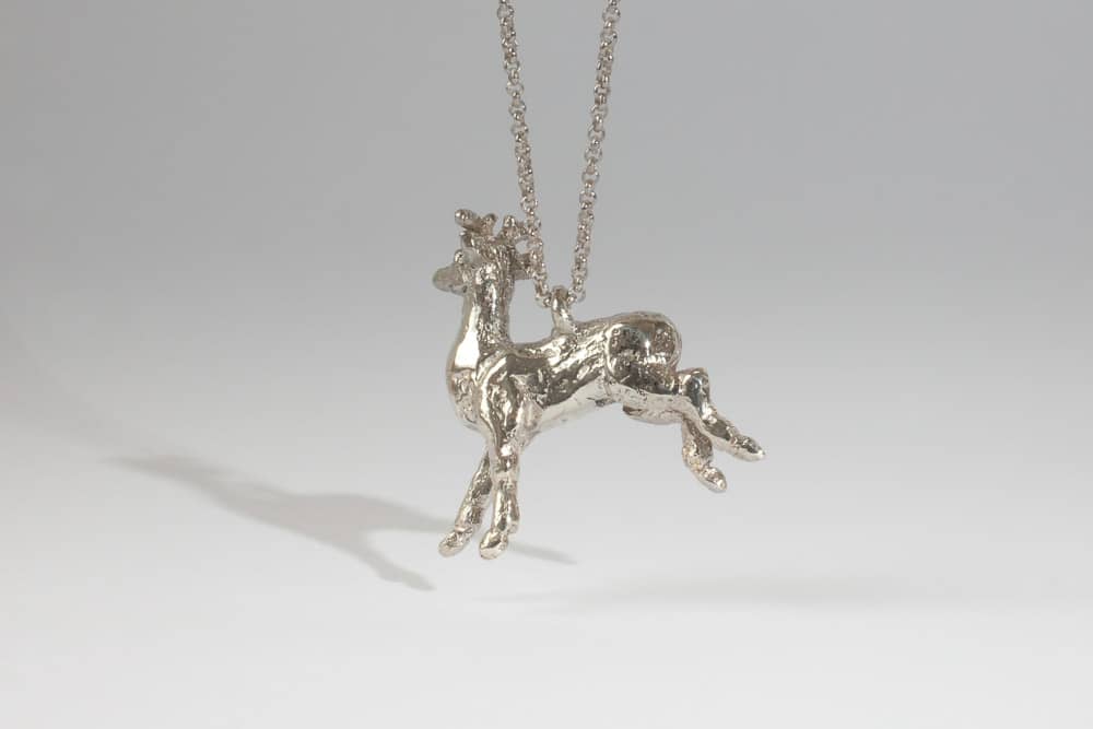 silver deer . Liplivivé, sculptural jewellery, pieces of art made to wear and love over a lifetime