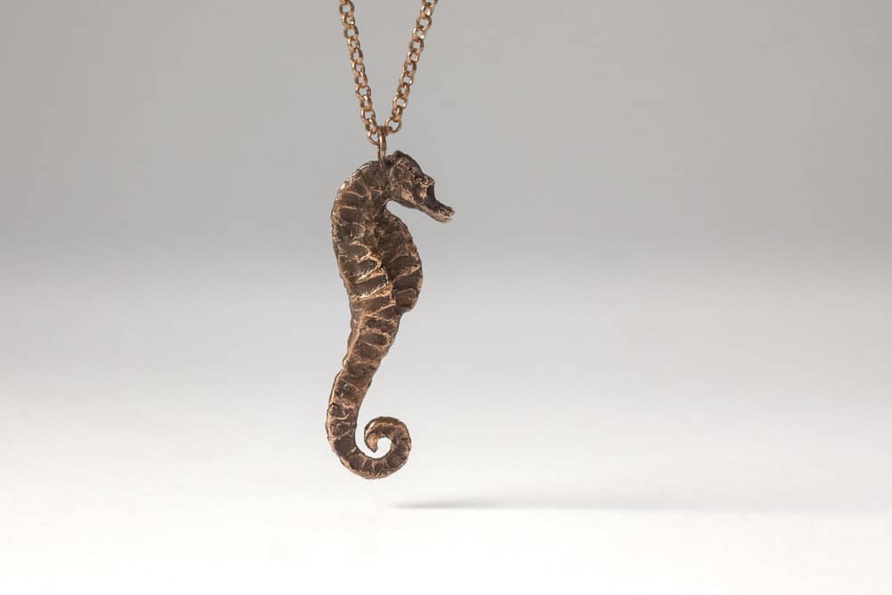 tarnished seahorse . Liplivivé, sculptural jewellery, pieces of art made to wear and love over a lifetime